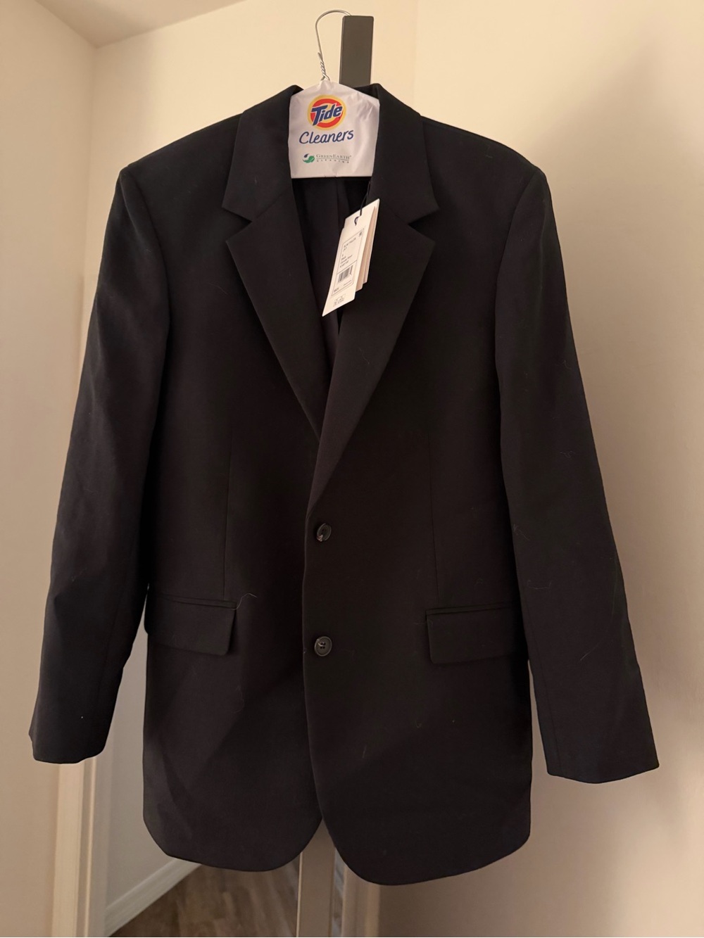 Theory Women Oversized Black Two-Button Blazer - Wool oversized Black Jacket